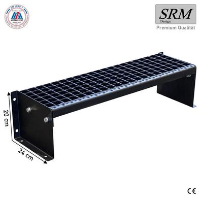 1 Stufen Treppe Breite 60-160 cm Standtreppe komplett schwarz Geschosshöhe 20 cm