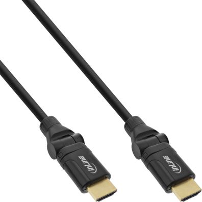 InLine® HDMI Kabel, HDMI-High Speed mit Ethernet, Stecker / verg. Kontakte, flex