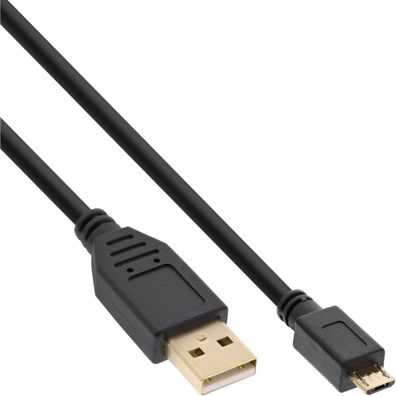 InLine® Micro-USB 2.0 Kabel, USB-A Stecker an Micro-B Stecker, vergoldete Kontak