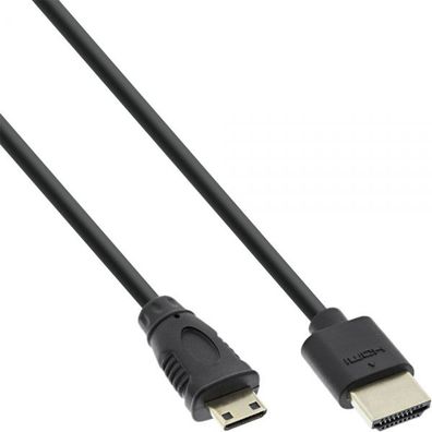 InLine® HDMI Superslim Kabel A an C, HDMI-High Speed mit Ethernet, Premium/ gold