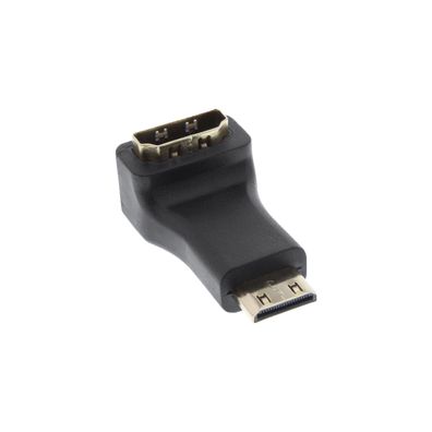 InLine® HDMI Adapter, HDMI A Buchse auf Mini HDMI C gewinkelt, 4K2K kompatibel,