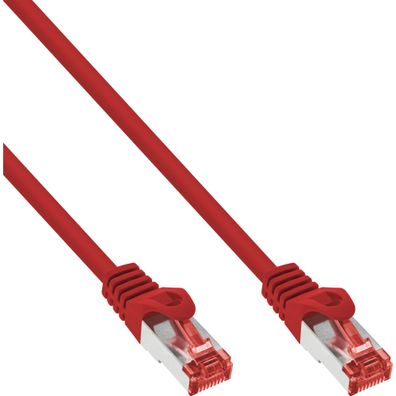 InLine® Patchkabel, S/FTP (PiMf), Cat.6, 250MHz, PVC, CCA, rot, 0,25m, rot