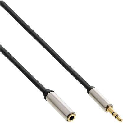InLine® Slim Audio Kabel Klinke 3,5mm ST/BU, Stereo, 5m, schwarz