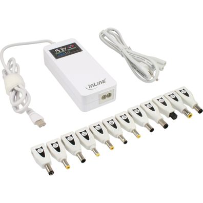 Universal Netzteil für Notebooks mit Farbdisplay90WUSB100-240Vweiß mit 12 Wechse