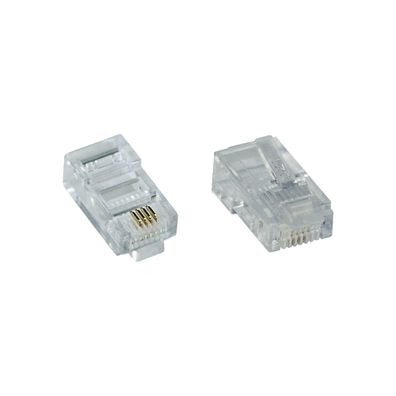 100er Pack InLine® Modularstecker 8P4C RJ45 zum Crimpen auf Flachkabel (ISDN), t
