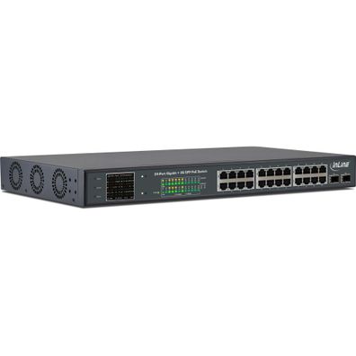 PoE+ Gigabit Netzwerk Switch 24 Port1GBit/s2xSFP19Zoll (Winkel enthalten)
