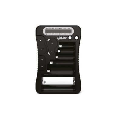 InLine® Batterie-Tester mit LCD-Anzeige, für Rund- und Knopfzellen sowie 9V-Bloc