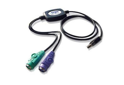 ATEN UC10KM Konverter USB zu PS/2, USB Stecker A an 2x PS/2 Buchse, 90cm