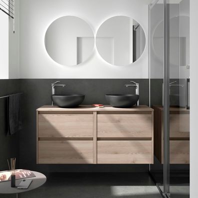 Salgar Badezimmermöbel NOJA 1400 4 Schubladen Natural + Waschtisch-Platte