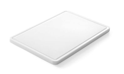 Universal-Schneidbrett mit Rille, HENDI, Weiß, 355x250x(H)15mm