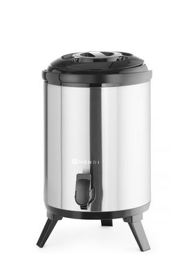 HENDI Edelstahl Getränkespender 9 Liter – Isolierter Thermobehälter mit Hahn für