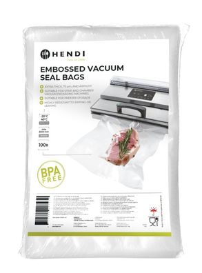 Geprägte Vakuumversiegelungsbeutel, HENDI, 100 Stk., 200x300mm