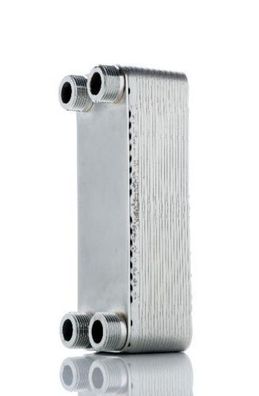 COSMO Plattenwärmetauscher 15-10 Platten Edelstahl 1.4404 mit Wärmedämmung G 3/4"