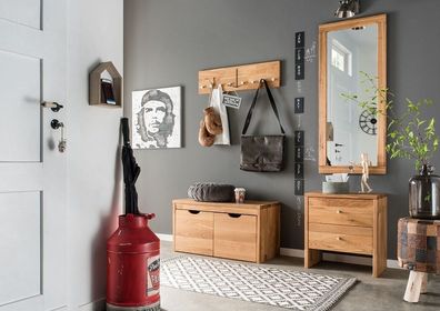 Garderobenset 4-tlg. "Stockholm" Wildeiche massiv