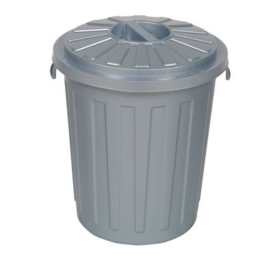 keeeper Maxi-Tonne Mats 23L – Silber Abfalltonne mit Deckel