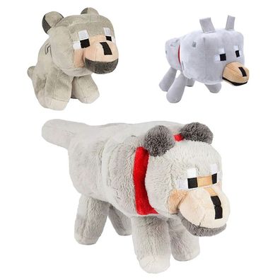 Minecraft 20/23/35cm Grauer Wolf Gefüllte Tier Puppe Plüsch Spielzeug Geschenke