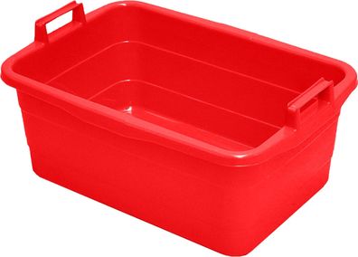 Lockweiler Wäschewanne Eckig 45L Rot – Hochstehende Griffe