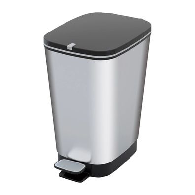 KIS Compatta Tret-Mülleimer 25L – Grau/Schwarz für Küche & Büro