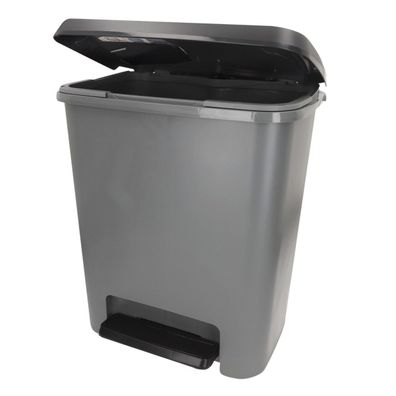 KIS Compatta Tret-Mülleimer 25L – Grau/Schwarz für Küche & Büro