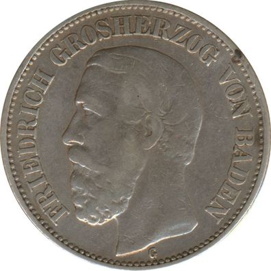 Baden 2 Mark 1898 G Friedrich I Silber*