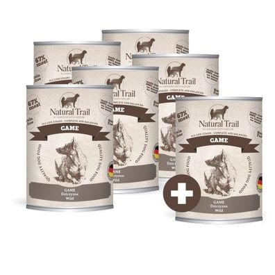 5 * 800g + 800 GRATIS Natural Trail Dog 800g Game dose