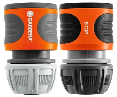Gardena Schlauchverbinder Set: Wasserstop & Anschlussstück 13-15mm