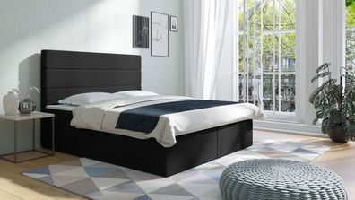 Boxspringbett T62 , mit zwei Bettkasten , Topper, Farbe und Große wählbar