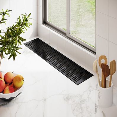 Lüftungsgitter Aluminium Schwarz RAL9005 Stegblech 130mm Heizungsdeckel