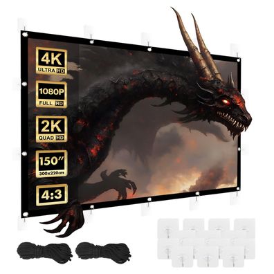 Tragbare Projektionswand 150´´ 4:3 300x220cm Rahmenleinwand MC-168 Maclean
