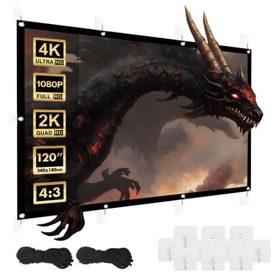 Tragbare Projektionswand 120´´ 4:3 240x180cm Rahmenleinwand MC-169 Maclean