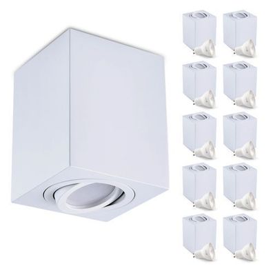 Aufbauspot OH37 Deckenleuchte Rechteck Farbe WEIß Deckenstrahler Aluminium IP20