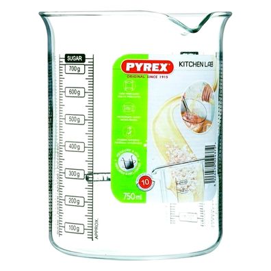 Pyrex Kitchen Lab Messbecher 0.75L – Glas Messkanne hitzebeständig