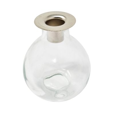 Bauchiger Kerzenhalter Retro-Look Glas Ø 10 cm Höhe 12 cm