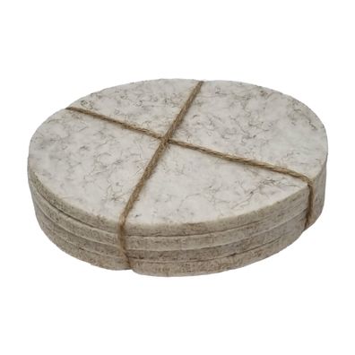 Filz Untersetzer Rund 10cm Beige 4er Set Tischschutz Kratzschutz