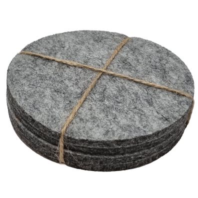 Filz Untersetzer Rund 10cm Grau 4er Set Tischschutz Kratzschutz