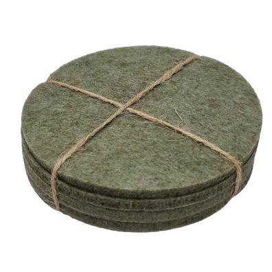 Filz Untersetzer Rund 10cm Grün 4er Set Tischschutz Kratzschutz