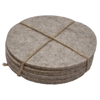 Filz Untersetzer Rund 10cm Hellbraun 4er Set Tischschutz Kratzschutz