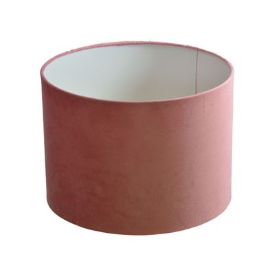 B&S Lampenschirm Ø 25 x 18 cm rosa Velour Zylinderförmig