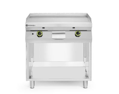 Gasgrillplatte, glatt, mit auf 3 Seiten geschlossenem Unterschrank, HENDI, Kitchen