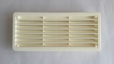 Lüftungsgitter 27x12cm mit Gegenstück Moskitogitter weiß Kunststoff 281270b2 NEU
