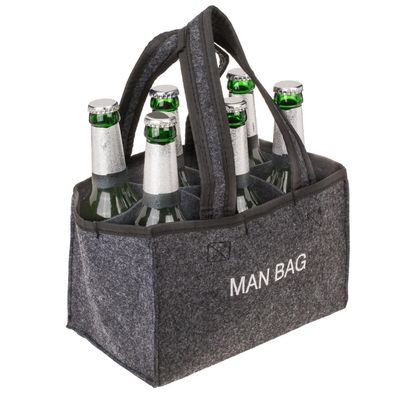 Bier Handtasche Flaschenträger MAN BAG Männer Bierflaschen Tasche