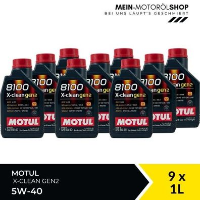 Motul 8100 X-clean GEN2 5W-40 9x1 Liter