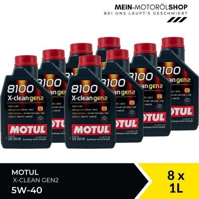 Motul 8100 X-clean GEN2 5W-40 8x1 Liter