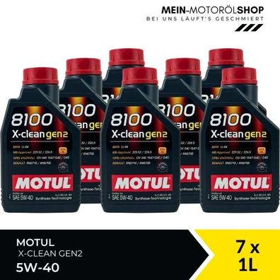 Motul 8100 X-clean GEN2 5W-40 7x1 Liter
