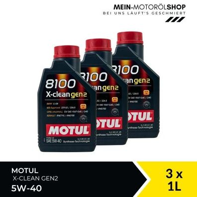 Motul 8100 X-clean GEN2 5W-40 3x1 Liter