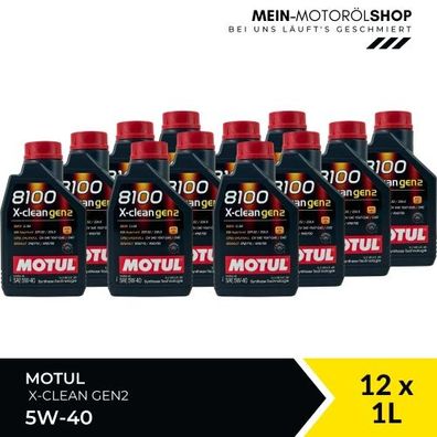 Motul 8100 X-clean GEN2 5W-40 12x1 Liter