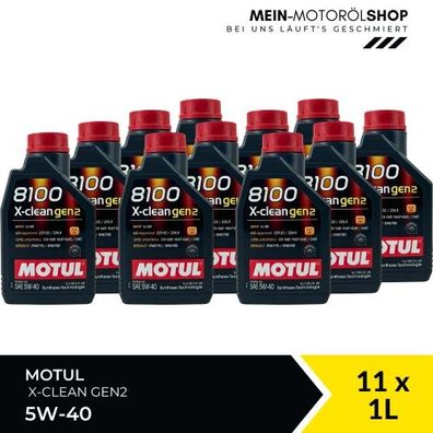 Motul 8100 X-clean GEN2 5W-40 11x1 Liter