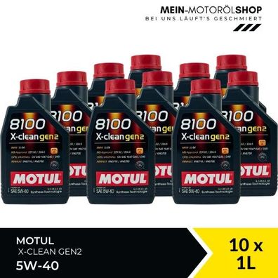 Motul 8100 X-clean GEN2 5W-40 10x1 Liter