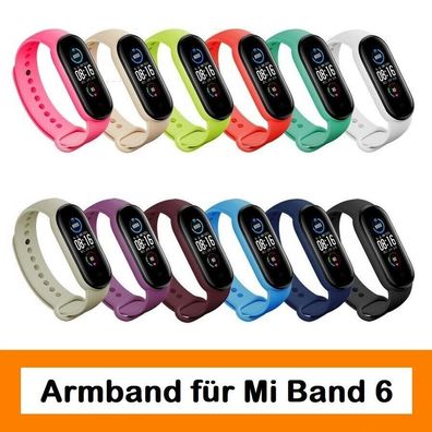 Xiaomi Mi Band 6 Ersatzband Silikon Armband Original MiBand 6 farbig Neu