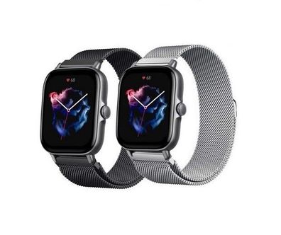 Ersatzband für Xiaomi Amazfit GTS 2 / 3 Metall Armband 20mm schwarz silber